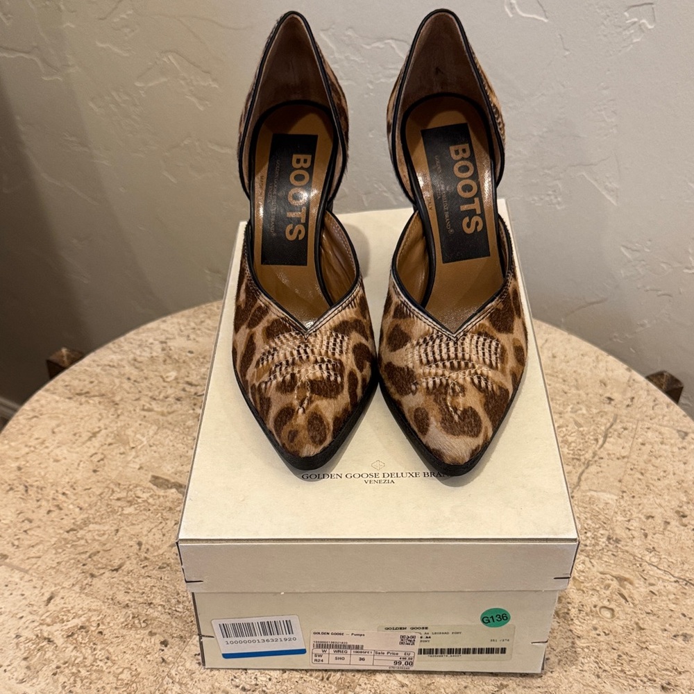 Golden Goose Leopard Print Heels